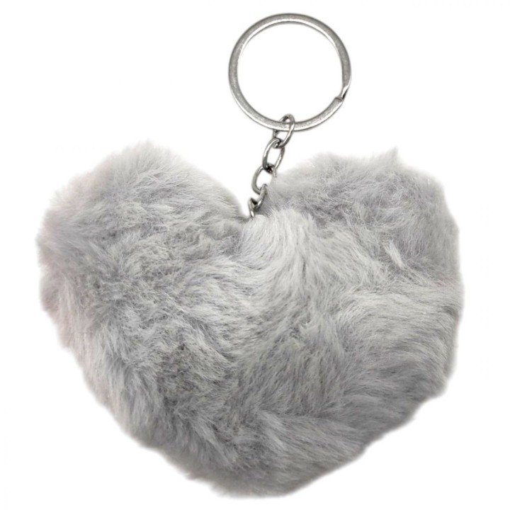 Брелок Серце хутряне (СІРЕ)