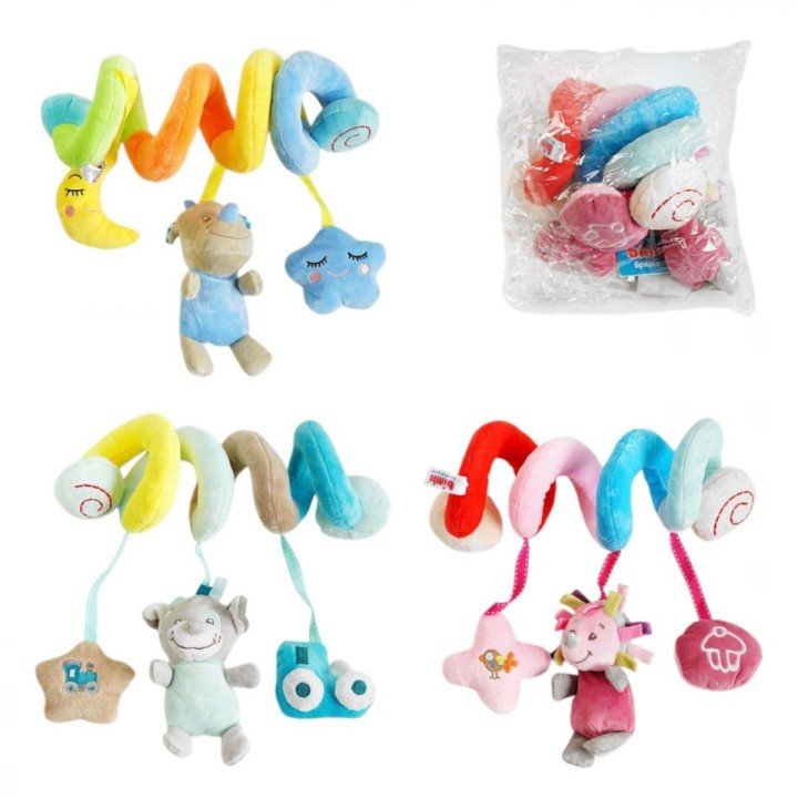 Брязкальце мʼяке "Bimbo" розтяжка-спіраль, пискавка, шелесткі та гримлячі елементи (мікс видів)