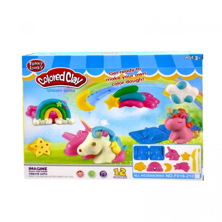 Тісто для ліплення 12 кольорів, 7 форм, інструменти, в коробці