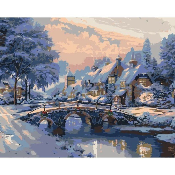 Картина за номерами "Різдвяний зимовий пейзаж" 40х50 см