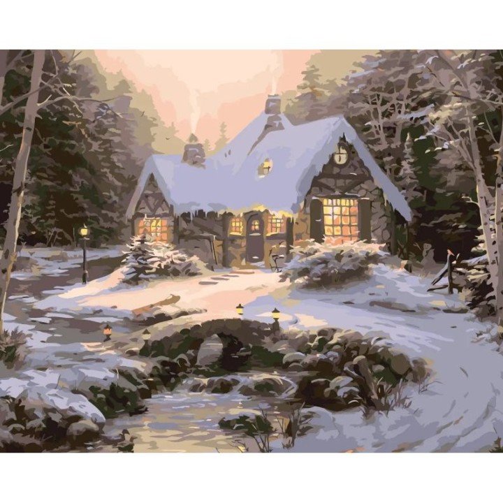 Картина за номерами "Дім взимку" 40х50 см