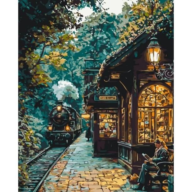 Картина за номерами "В очікуванні потягу" 40*50 см