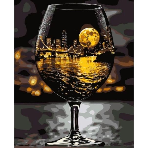 Картина за номерами з фарбами металік "Келих натхнення" 40*50 см