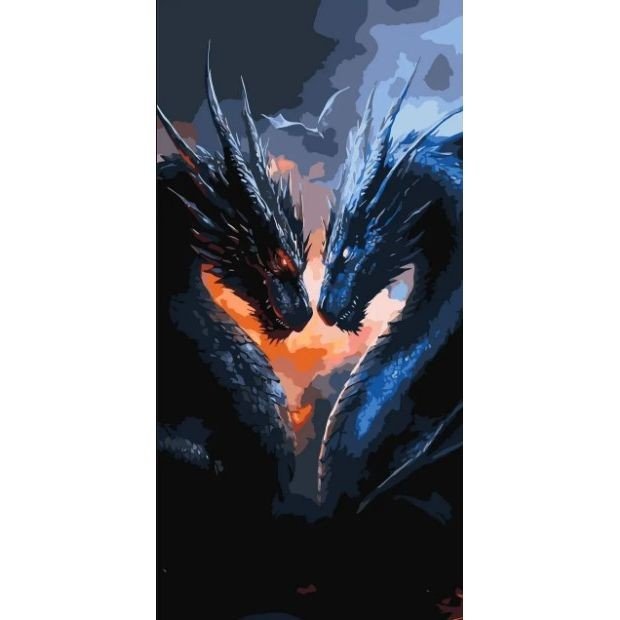 Картина за номерами "Сила драконів. Четверте крило" 40*80 см