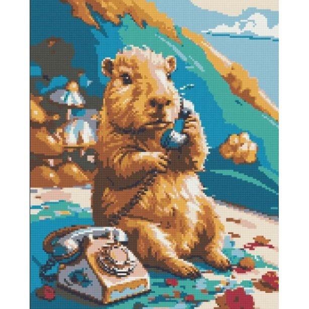 Алмазна мозаїка "Загадкова капібара" 40х50 см