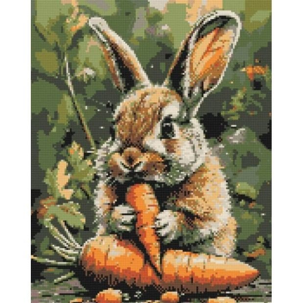 Алмазна мозаїка "Кролик з морквою" 40х50 см