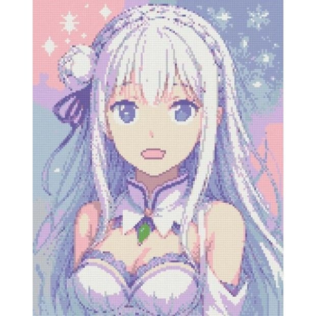 Алмазна мозаїка "Емілія. re-zero" 40х50 см