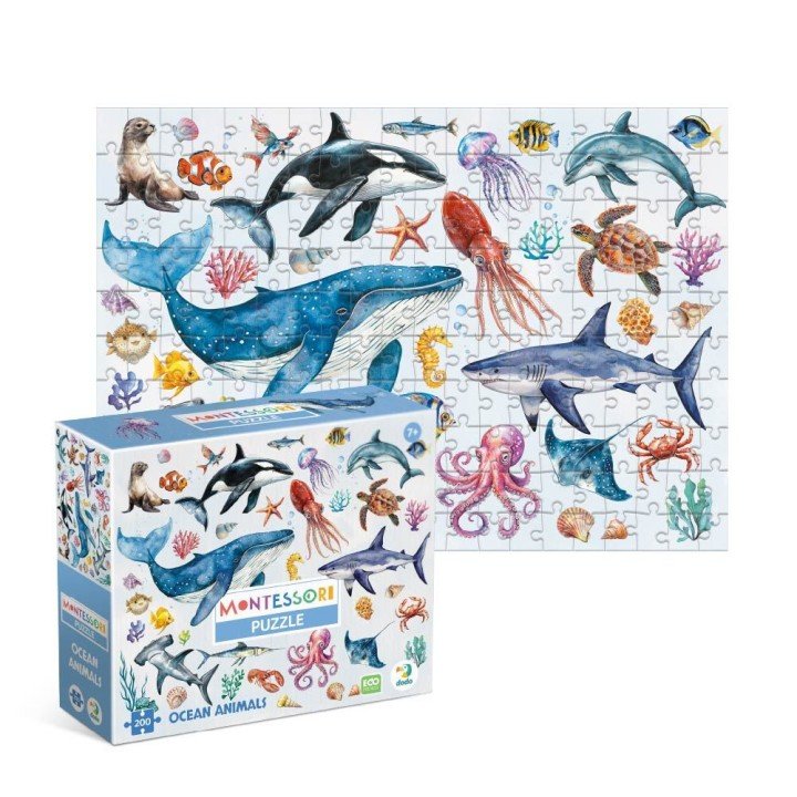Монтессорі пазл «Океанічні тварини», 200 ел