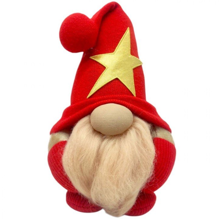 Мʼяка іграшка "Скандинавський гном", Hand Made (висота 26 см), (ЧЕРВОНИЙ)