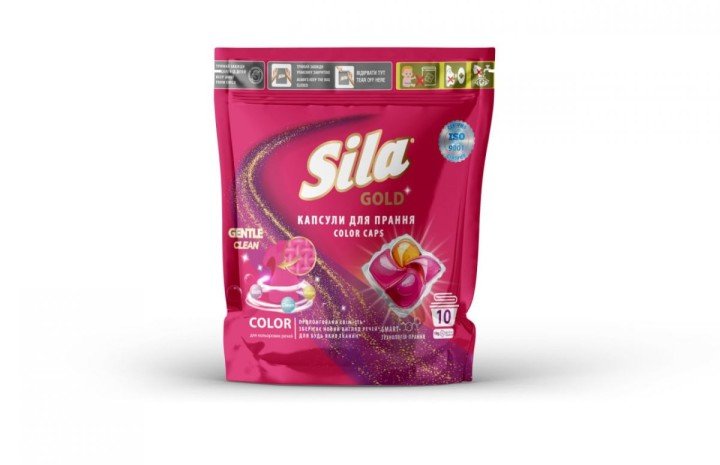 Sila засіб для прання в капсулах (10шт*19г) GOLD COLOR з zip-замком