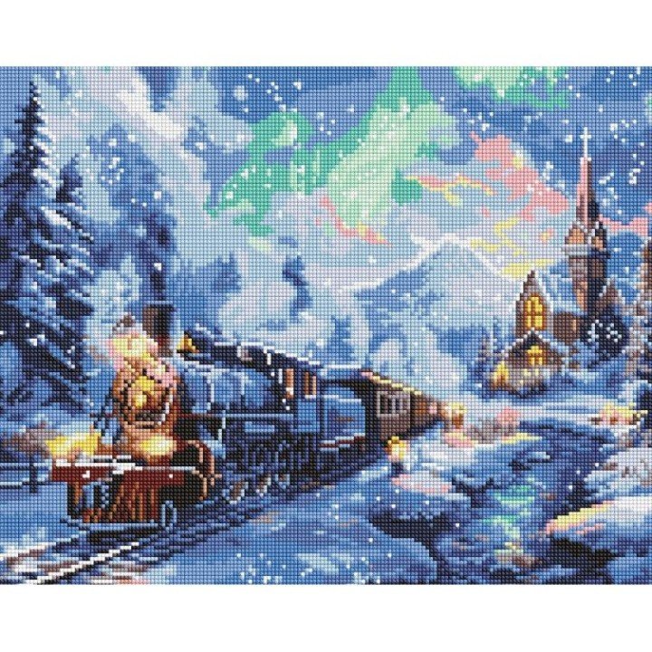 Алмазна мозаїка "Святковий потяг" 40х50см