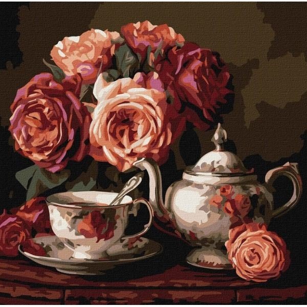 Картина за номерами "Троянди в темряві" 40x40см