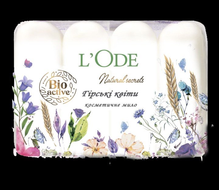 L'Ode, мило туалетне, Гірські квіти, 4шт*60г