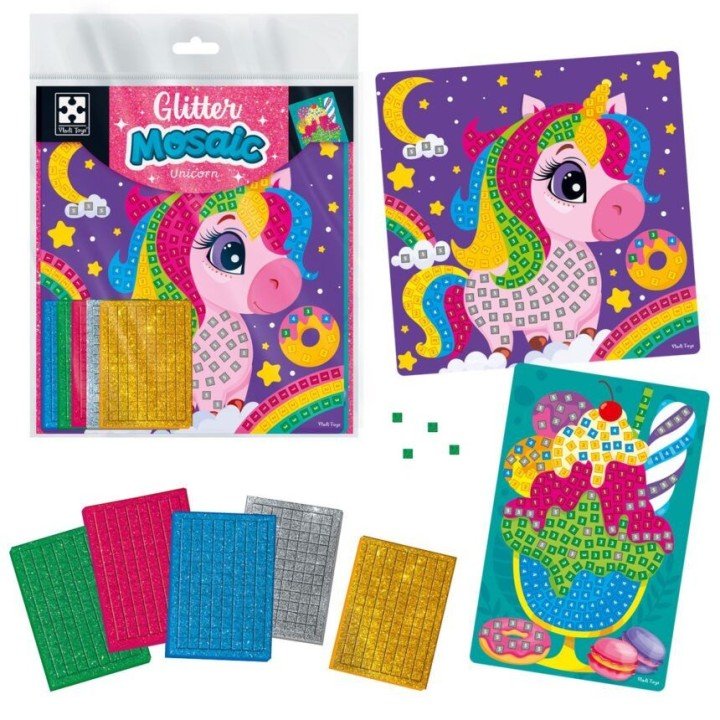 Набір для творчості з блискучою мозаїкою «Єдиноріг та морозиво»
