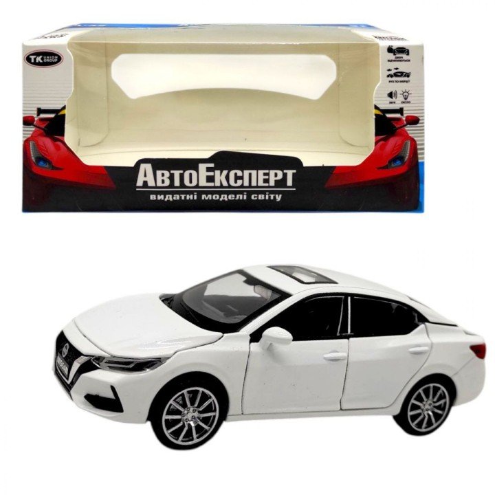 Машинка "Авто Експерт", 1:32, звук, світло, інерція, відкриваються двері (БІЛИЙ)