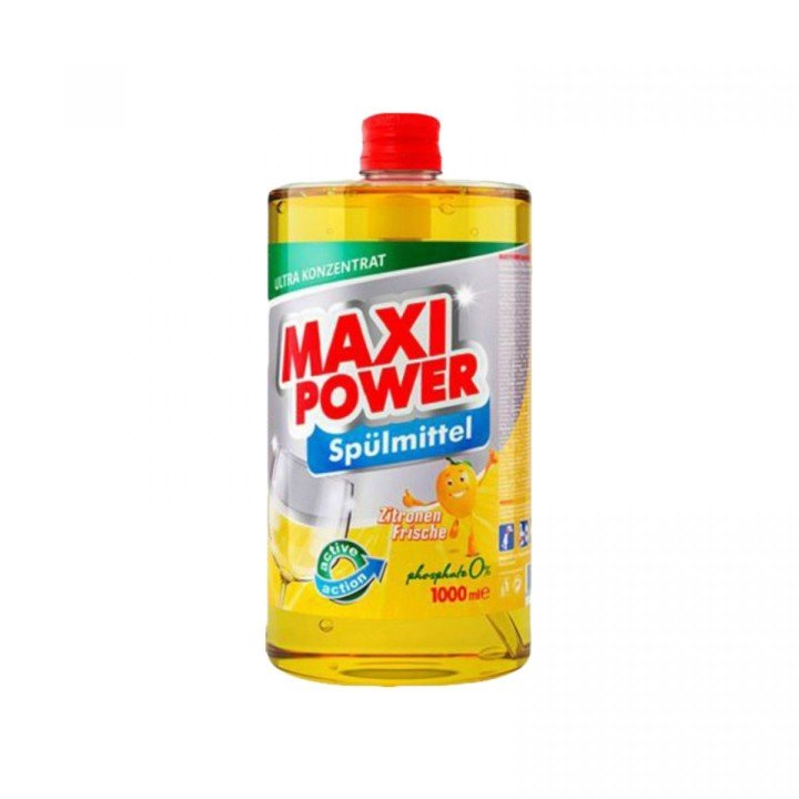 MAXI POWER Засіб для миття посуду Лимон 1л запаска