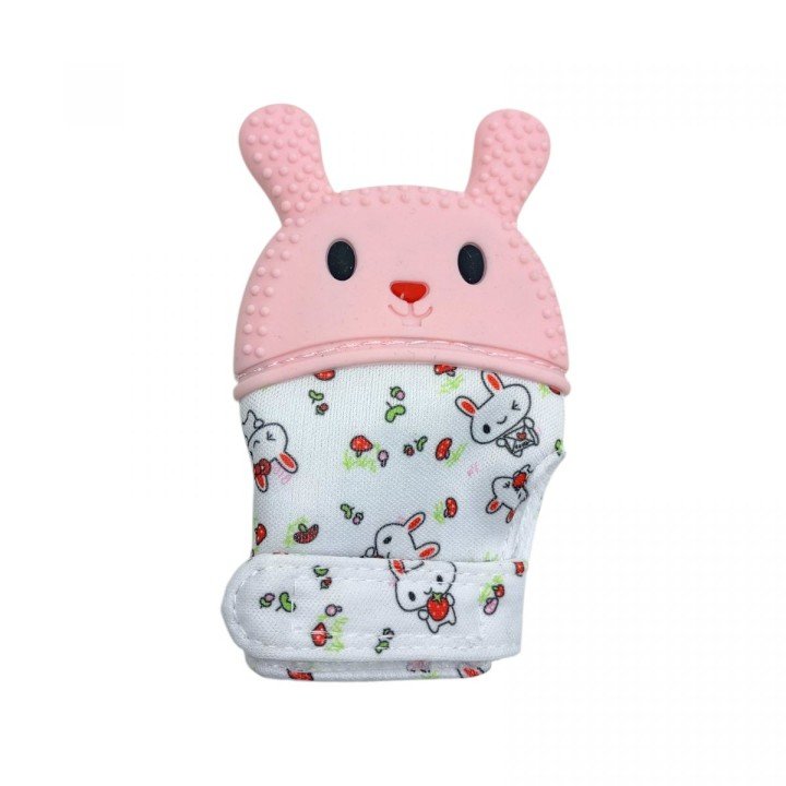 Прорізувач-рукавичка "Зайка", (РОЖЕВИЙ)