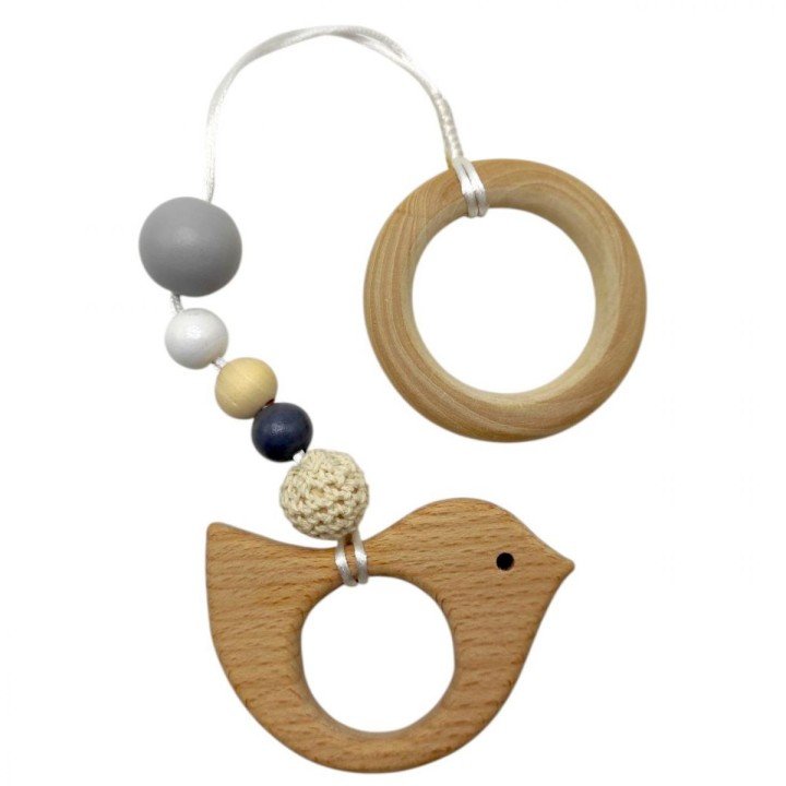 Гризунок-прорізувач деревʼяний "ПТАШЕЧКА"