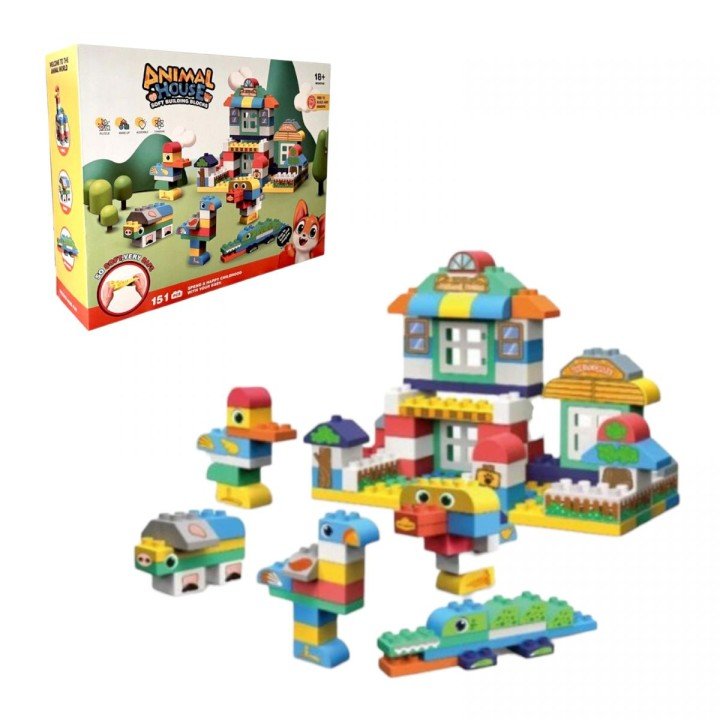 Конструктор мʼякий (гумовий) 151дет.кор.38*10,5*29