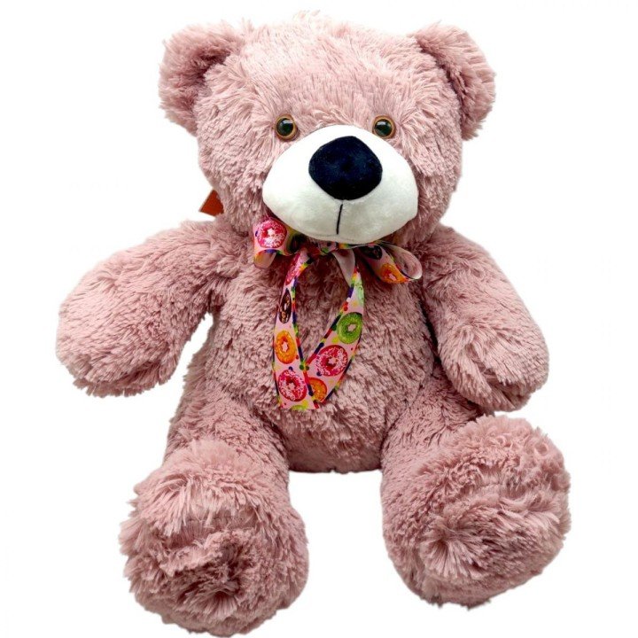 М'яка іграшка "Ведмедик Тедді" 50 см (СІРО-РОЖЕВИЙ)