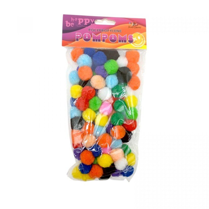 Помпони поліпропіленові, 20мм,12 кольорів,100шт