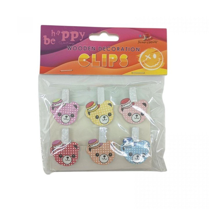 Деревʼяні декоративні затискачі, 6шт