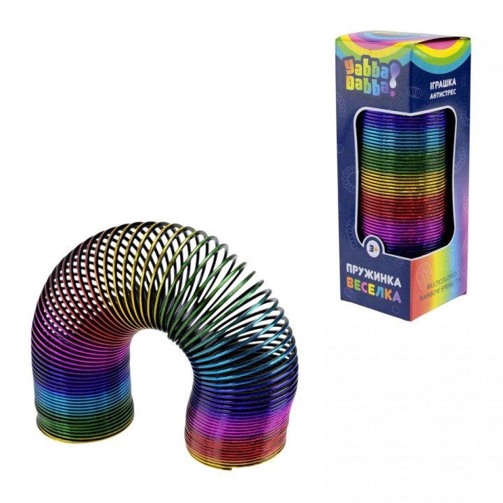 Пружинка "Веселка" Yabba Dabba 2 кольори мікс, р-р 5*5*15см, короб.5,3*5,3*15,5 см