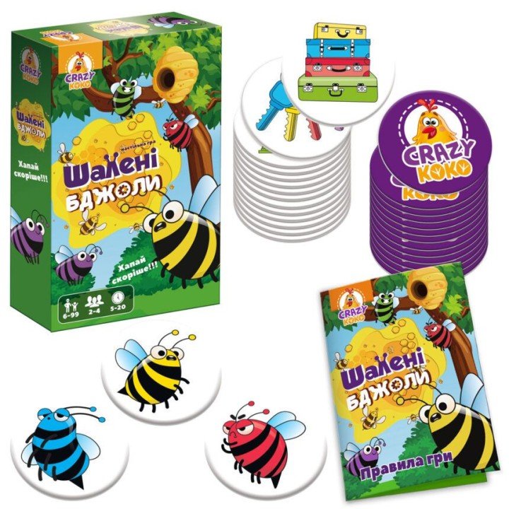 Гра настільна розважальна. Шалені бджоли