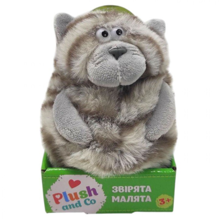 Мʼяка іграшка "Plush and Co. КОТИК" (СІРИЙ В СМУЖКУ) 12 см