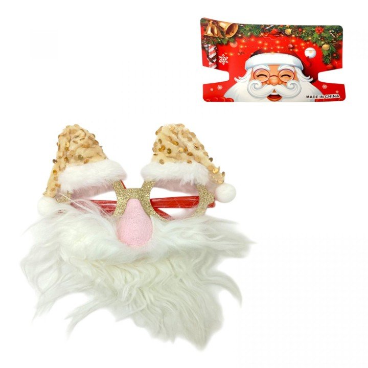Окуляри новорічні "Санта з носом та бородою"