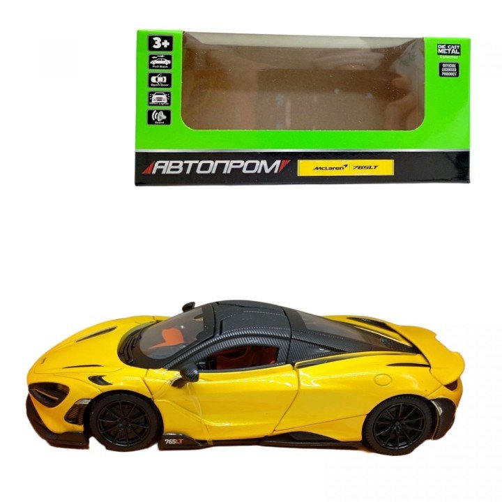 Машина мет. "McLaren 765 LT", батар., світ., звук, відкр. двері