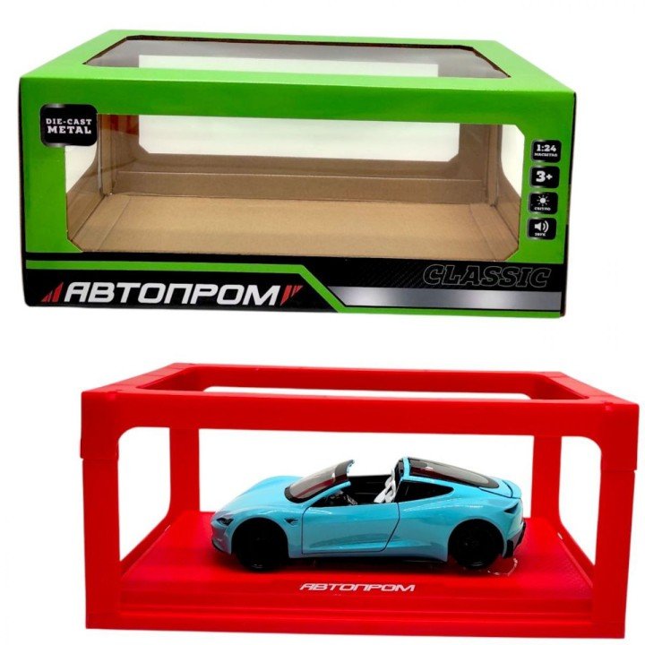 Машинка металева "АВТОПРОМ Tesla roadster" (БІРЮЗОВА)
