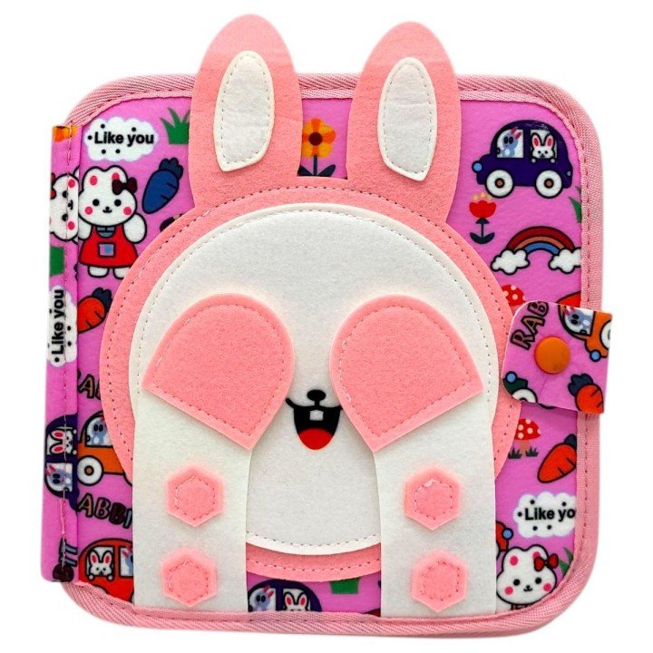 Мʼяка книжка-бізіборд "Зайченя"