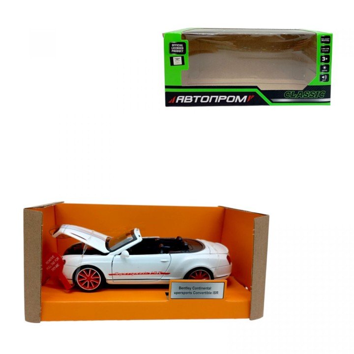 АВТОПРОМ 1:32 Bentley Continental Supersports Convertible ISR, (БІЛИЙ)