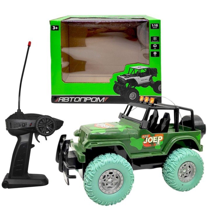 Машина на радіокеруванні "АВТОПРОМ. ДЖИП" (ЗЕЛЕНИЙ)