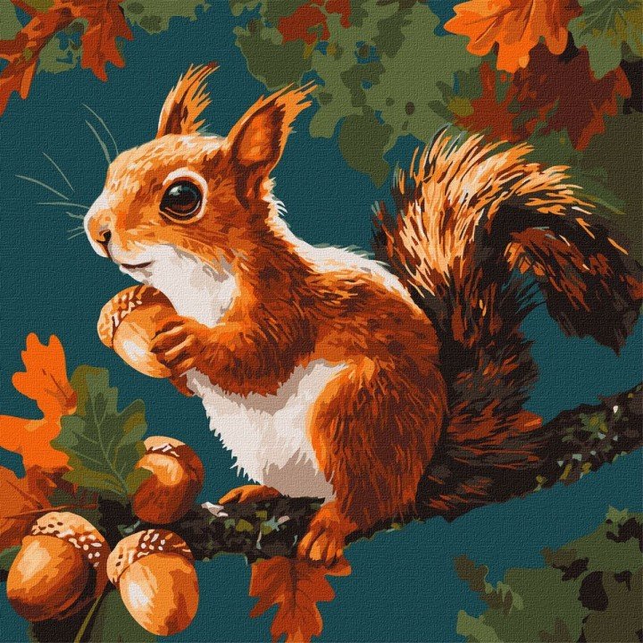 Картина по номерах "Горіхові скарби осені" 40х40 см