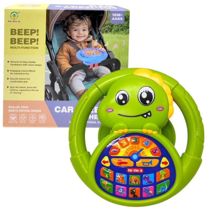 Кермо музичне на батарейках "ДІНО" (ЗЕЛЕНЕ)