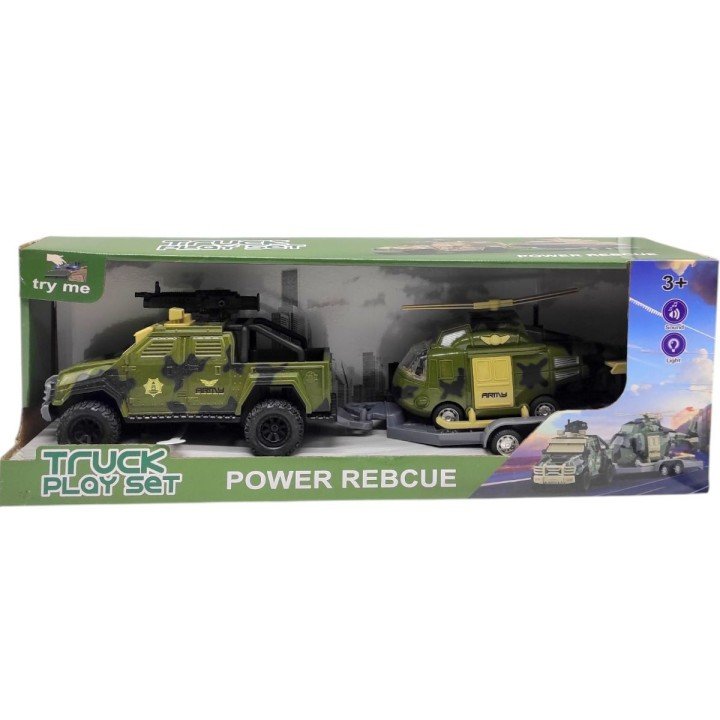 Ігровий набір "БТР з ГЕЛІКОПТЕОРОМ НА ПРИЧЕПІ" (ЗЕЛЕНИЙ) кор. 47х11,5х16,5 см