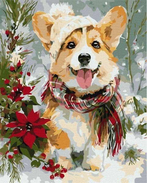 Картина за номерами - "Щасливий песик" ©art_selena_ua, 40х50см