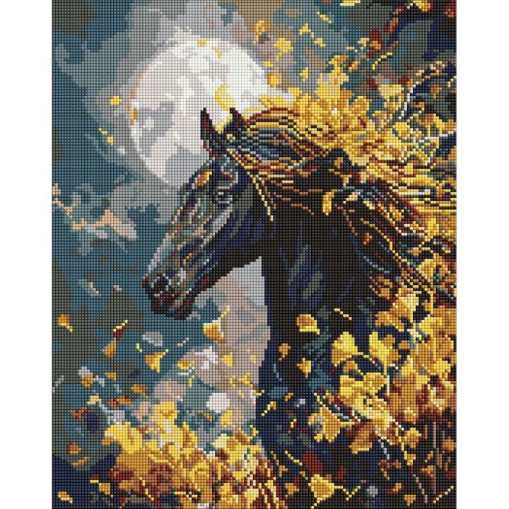 Алмазна мозаїка "Кінь і вітер" 40х50 см