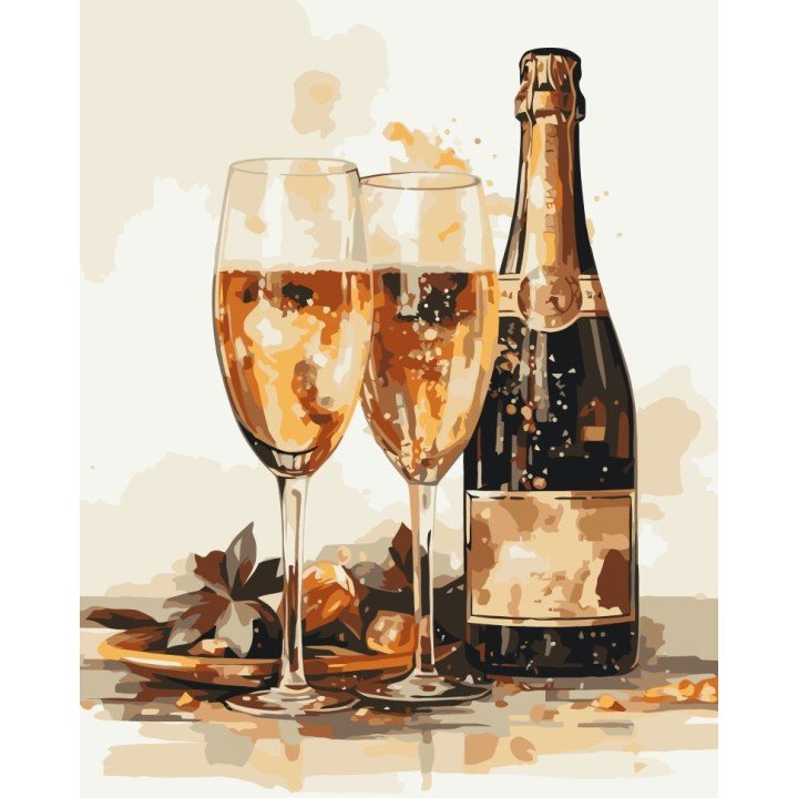 Картина по номерам "Ігристе на двох" 40х50 см