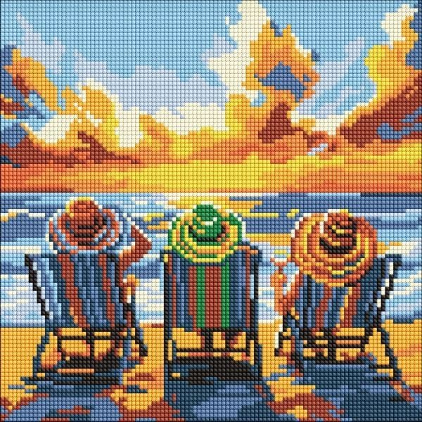 Алмазна мозаїка - "Відпустка з подругами" ©art_selena_ua, 30х30см