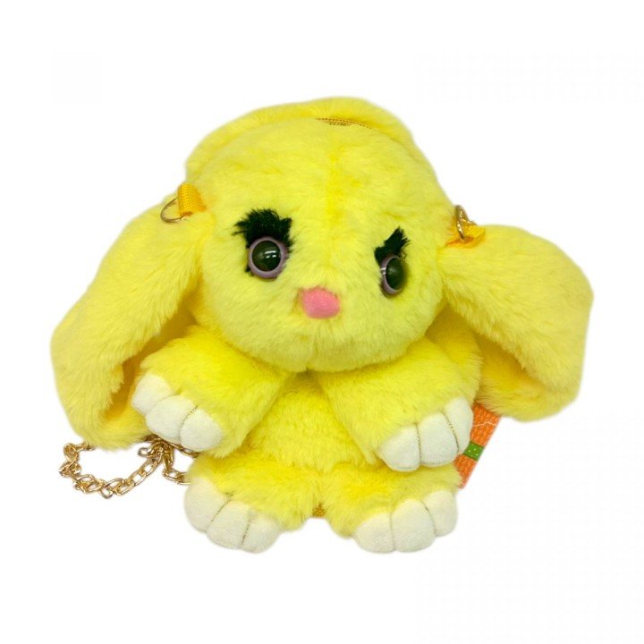 Мʼяка іграшка-рюкзак "Кролик" (ЖОВТИЙ) 25 см.