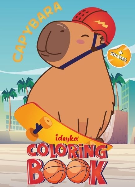 Книжка-розмальовка зі стікерами "Капібара і спорт"