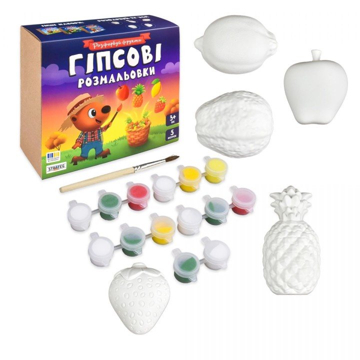 Набір для творчості "Гіпсові розмальовки: розфарбуй фрукти"