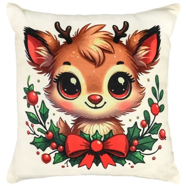 Подушка мікровелюр "Помічник Санти" 35х35 см