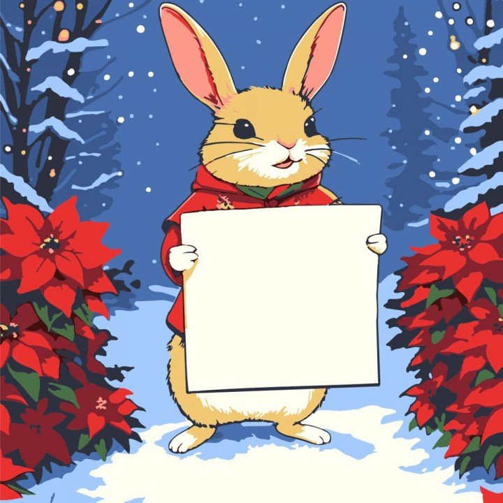 Картина по номерах "Зайчик з листівкою" 20х20 см