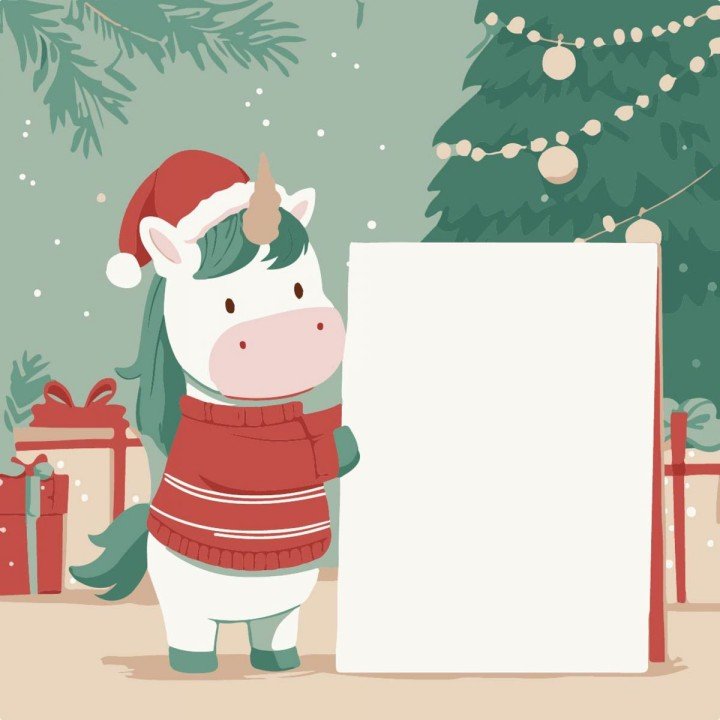 Картина по номерах "Єдиноріг з листівкою" 20х20 см