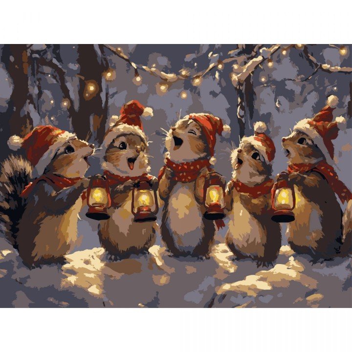 Картина по номерах "Хор білок" 30х40 см