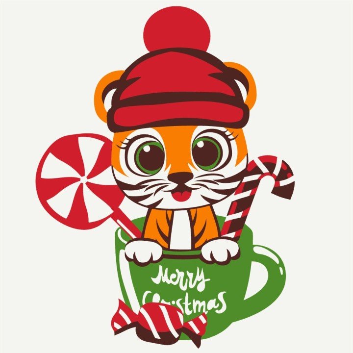 Картина по номерам "Смугастик з солодощами" 20x20 см.